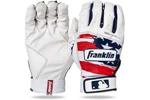 Franklin Sports MLB Digitek - Guantes de bateo juvenil, ajuste con tecnología Tri-Curve, guantes de bateo de tamaño personalizado, almohadilla de talón de cuero auténtico, palma de microfibra grabada,