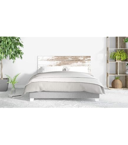 Tête De Lit En PVC Effet Bois Blanc 100x60cm - Léger, Résistant Et Facile à Installer