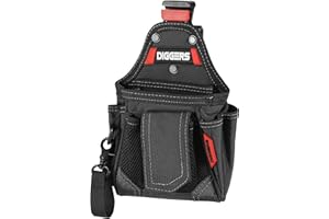 KIRNER Diggers Tools - Universal Werkzeugtasche - [ Profi Quick Klik System ] Flexibel Kombinierbare Werkzeugtasche Gürtel - Hochwertige Gürteltasche Werkzeug für Elektriker, Dachdecker & Zimmerer
