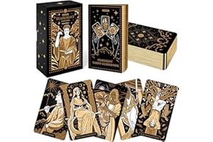 Wyspell Tarot Cards - Starlight Tarot with Guide Book, Unique Tarot Deck for Beginners, Modern Divination Cards (Gold)
