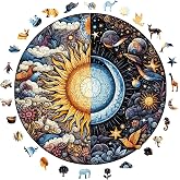 WePuzzleUp Ahşap Puzzle Yetişkin - G&uuml;n Ve Gece - 252 Par&ccedil;a, 29 x 29 cm - Yapıştırıcı Folyo Dahil - Benzersiz Şekilli Par&ccedil;alar