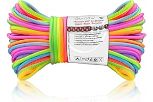 ‎GANZOO Ganzoo Paracord 550 Seil, 4 mm, Nylon Polyester, Typ 3, 7 Kernstränge, 30m, DIY, Outdoor Schnur, Armband, Hunde-Leine, Hunde-Halsband knüpfen, Allzweckseil, Rainbow, Regenbogen, Farbverlauf