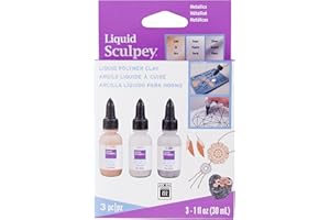 Polyform Sculpey Liquid Metallics 3/Pkg-Pearl, Silver, Gold 3 x 30 ml