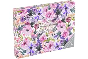 THE GIFTED STATIONERY CO. LTD. TGSC | Lilac Blush Gifted Stationery Letter Writing Sets | Ballpoint Pen with 32 x A5 Letter Paper Sheets & 16 x envelopes | Writing Paper & envelopes | Letter Writing Set & 2 Sheets of Letter Seals