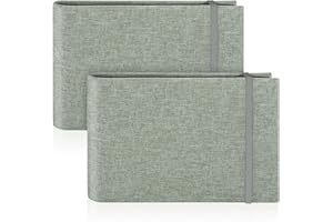 ZUIMEI 2 Pack Small Photo Albums, 6x4 Slip In Photo Albums 200 Photos Mini Flip Photo Book Album Portable Linen Cover Memory Book with Linen Cover for Baby Wedding Holiday Family Birthday Travel(Grey)