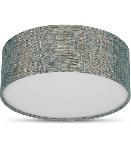 Lampada sospesa rotonda 53 cm con paralume in tessuto grigio