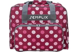 SEMPLIX Nähmaschinentasche Polka Dots 45x34x24 | stabile Transport und Aufbewahrungs Tasche in vielen frischen Farben, für alle gängigen Haushaltsnähmaschinen