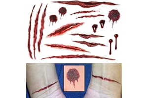 TOP TATS LARGE Scars (A) Animal Werewolf Cat Scratches Cuts Wounds,Fake Blood Temporary Tattoos Fancy Dress Costume/Outfit