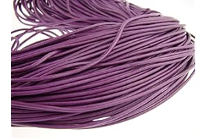 esnado Cordon en cuir rond 2 mm violet (10 mètres, violet)