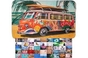 ‎SANILO Sanilo Badteppich, viele schöne Badematten zur Auswahl, Badvorleger sehr weich und rutschfest, waschbar und schnelltrocknend (70 x 110 cm, Summer Bus)