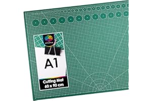 OfficeTree Cutting Mat A1 Self Healing - Green Cutting Board Craft 90 x 60 cm - Double Sided Grid - PVC 3 Layers Quilting for Sewing, Crafting, Modelling, Scrapbooking