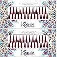 KOSHIN Maroon Color Large Size Tilak Shape Forehead Bindi for Women Ladies - Per Bindi Height 2.4 cm x Width 6 mm - Pack of 2