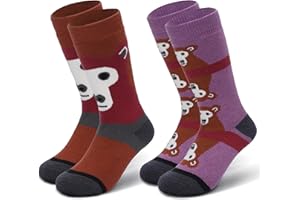 visionreast 2 Pairs Kids Merino Wool Ski Socks Knee-high Winter Warm Thermal Snow Socks for Toddler Boys