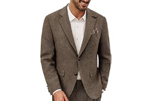 PJ PAUL JONES Men's Blazers Wool Blend Casual Suit Jacket Vintage Tweed Jacket