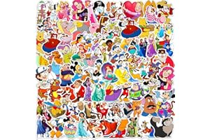 NEULEBEN 100PCS Autocollants Princesse Dessin Animé, Fée Classique Belle Princesse Autocollants pour Skateboard DIY Décoration Ordinateur Portable Carte-Cadeau Voitures Vélo, Enfants Filles