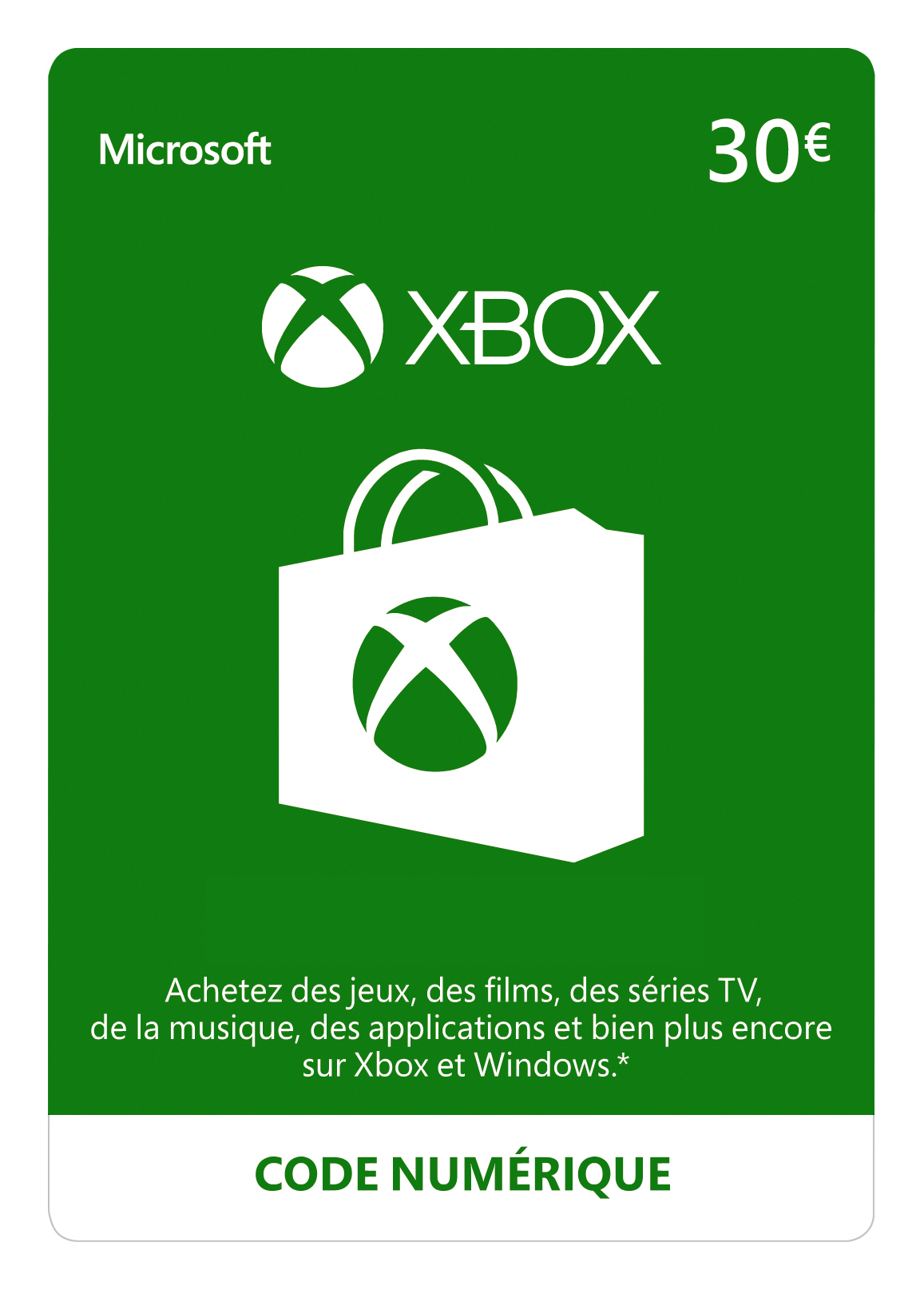 détail Crédit Xbox Live de 30 EUR | Xbox Live - Code jeu à télécharger