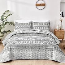 WONGS BEDDING Set di biancheria da letto con copripiumino bohémien, per letto queen size, in microfibra leggera, decorativo, per tutte le stagioni