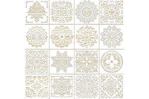 VIN BEAUTY Wiederverwendbare Schablonen Mandala Dot Malvorlagen Schablone zum Malen von Kunst Scrapbook auf Wänden Leinwand DIY Handwerk Scrapbooking Stempel Dekoration 16 Stück