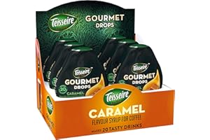 Teisseire Gourmet Drops - Sugar Free Coffee Syrup - Zero Calories, No Carbs - Vegan - Caramel - 20 Servings Per Pack, 6 Packs 200779