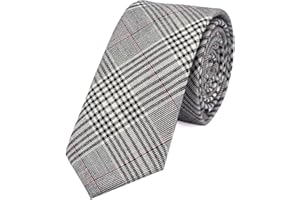 DonDon Corbata de rayas de algodón para hombres de 6 cm