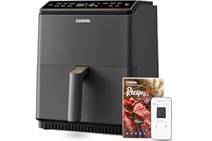 Cosori Dual Blaze Freidora de Aire, Air Fryer WIFI 6,4L, 11 en 1, Freidora sin Aceite, Más de 90 Recetas en la App Creadas por Chef en Español, Gris Oscuro, con Doble Resistencia, CAF-P585S