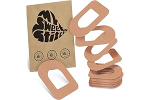 MySweetStitch - 10 x Omnipod pansement, Ringpatch Ø 95 x 72 mm, protection capteur, imperméable, respirant, doux pour la peau, Fabriqué en Allemagne, Beige