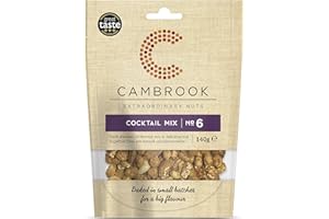 C CAMBROOK EXTRAORDINARY NUTS Cambrook - Cocktail Mix 6, Salted, Smoked, & Caramelised Mixed Nuts, 140g Bag