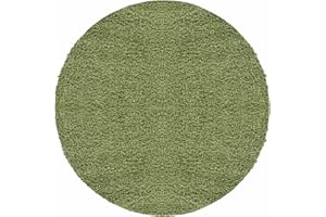 ‎CARPETSALE24 Carpetsale24 Shaggy Hochflor Teppich Wohnzimmer 80 cm Rund Grün Modern - Teppich Flauschig, Extra Weich, Pflegeleicht und einfarbig - für Schlafzimmer, Esszimmer - Ideal als Küchenteppich