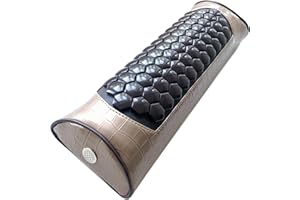 MediCrystal Far Infrared Gemstone Pillow - with Natural Crystals - Negative Ion - FIR Heat - Non Electric Ivory Croco 17 L x 5" W x 3 H Hard