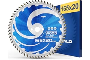 FALKENWALD® Lame scie circulaire 165 x 20 mm avec 60 dents en carbure pour bois (WOOD) – Lames de scie circulaire 165 mm compatible Bosch Makita