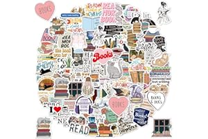 CANVERLENS 100 Stück Buch Lesen Vintage Aufkleber, ästhetische Aufkleber für Wasserflasche, Laptop, Scrapbook, Tagebuch, wasserdichte Vinyl Aufkleber für Erwachsene und Jugendliche