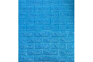 RHP Papel pintado 3D para pared, autoadhesivo, ladrillo, impermeable, adhesivo de pared, panel de pared, autoadhesivo, revestimiento de pared en apariencia de piedra simple, Azul, 10 piezas