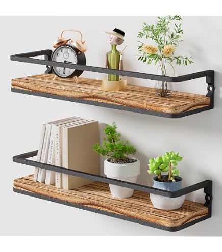 Étagère Murale Rustique En Pin Recyclé MoonTree - Bord Vif, Longueur 150 Cm, Profondeur 22 Cm, Charge Max 20 Kg