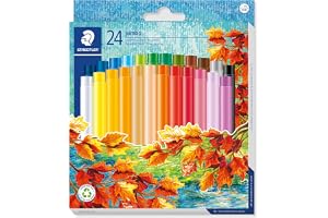 STAEDTLER Jumbo 243 oljepastellkritor – set med 24 stycken, 11 mm | Blandade färger, brytfasta, mångsidiga – för många målningstekniker – Art.nr. 243 NC24
