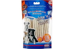 Nobby Stick à Mâcher pour Chien Blanc 12,5 cm 6-7 mm 30 Pièces