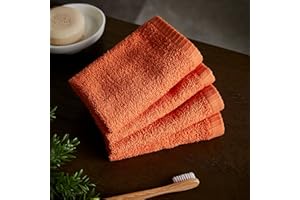 Catherine Lansfield Waschlappen, schnell trocknend, Baumwolle, Orange, 4 Stück