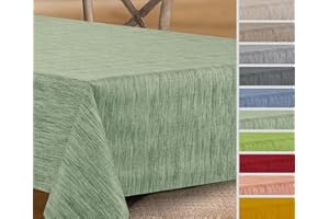 ‎BEAUTEX Wachstuchtischdecke rund oval eckig, Georginias Tischdecke abwischbar, Farbe und Größe wählbar (Eckig 180x140 cm Antikgrün)