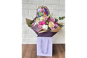 MORNING FLOWERS Get Well Soon Bouquet Rose, Lisanthus - Gerbra - Carnations, Seasonal Floral Display Arrangement, Pastel Floral Gift