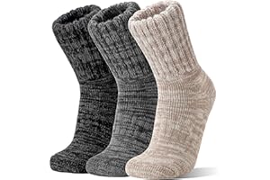 Sandsuced Merino Socken Warme Wolle Thermosocken Dicke Arbeitssocken Wollsocken Atmungsaktive Wintersocken für Damen Herren 3 Paar