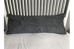 Jennifer Davidson Teddy Bear Fleece Soft Long Body Bolster Nursing Support Pillow Cases Covers Nursing Neck Support Charcoal King 5ft