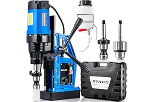 STAKO SCY-2800E Max Ø 80 mm Magnetbohrmaschine 2050 W mit Koffer – 17 kg – Magnetkraft 17000 N – tragbare Kernbohrmaschine für Metallbearbeitung mit Weldon 19 mm MK3 und Bohrfutter 3-16 mm – Set 2