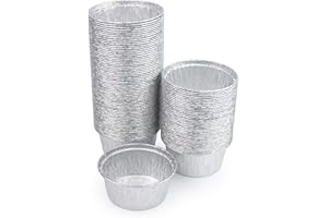 MIAMEX Juego de 100 cucharaditas de aluminio individual para magdalenas, cremas de huevo, muffins, tartaletas – 150 ml