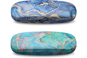 Yamitora 2 Stück Brillenetui Hardcase, Brillenetui Personalisiert Groß Tragbar Brillentasche für Damen Brillen Sonnenbrille