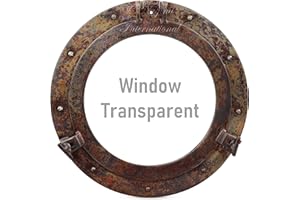 Nagina International Bullaugenspiegel in rustikaler Kupferoptik, Schiffswrack, nautisch inspirierter Bullaugenspiegel, 43,2 cm, Aluminiumfenster)