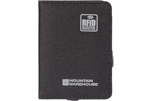 Mountain Warehouse RFID Card Holder - Lightweight Wallet, Safe Blocking Case, Secure Protector Black