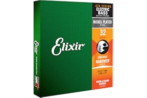 Elixir® 15332 struny ze stali niklowanej z powłoką NANOWEB®, niestandardowy bas, 6. struna pojedyncza, średnia C (.032)