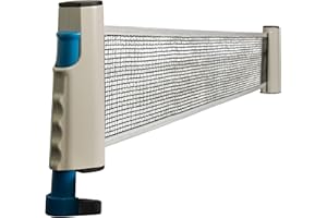 Grinscard Tischtennisnetz für Tennisplatten und Tische - Bis 160 cm Ausziehbar - Ping Pong Netz Indoor und Outdoor