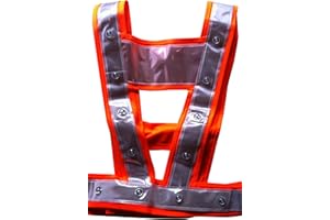 LEDWARNING Gilet Baudrier Orange PRO de Sécurité Fluo à 24 Leds rouges DELUXE Vendeur et stock en FRANCE