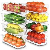 KICHLY Pantry Organizers - Set of 8 -Storage Compartments for Kitchen, Pantry, Cabinets, Countertops and Refrigerator - BPA F