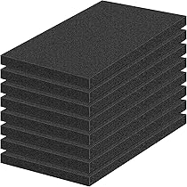 FAMOPLAY 5 Pcs Polyurethane Foam Inserts - 16 X 12 X 2 Inches Black Craft Sheets For Cases, Packing Padding, Camera Toolbox Storage